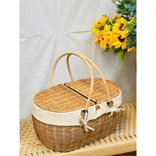Khay lục bình có nắp  đựng đồ đa năng 3 size, picnic
