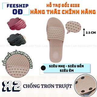Dép Thái Lan nữ quai ngang rộng TPR, đế gai massage – Nhẹ bền, chống trơn, chống nước – Moniga 25.2