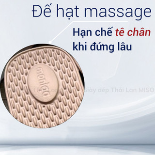 Dép Thái Lan nữ quai ngang rộng TPR, đế gai massage – Nhẹ bền, chống trơn, chống nước – Moniga 25.2