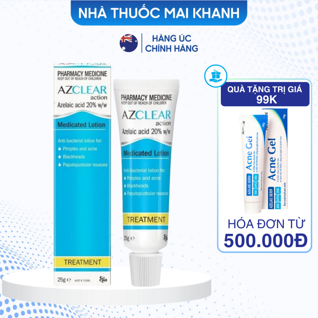 Kem Azclear Action Medicated Lotion Hỗ Trợ Giảm Mụn Mờ Thâm
