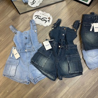  Set Yếm Quần Short Kaki Jean Tách rời 2 Món Mặc 2 Kiểu- Yếm Jean Xanh Dành Cho Nữ 