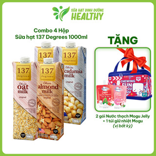 [MUA 4 HỘP 1L TẶNG 2 GÓI MOGU JELLY+ TÚI GIỮ NHIỆT👜] Sữa Hạt 137 Degrees Nguyên Chất Không Đường Thái Lan Chính Hãng