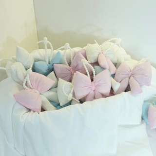 Móc khoá nơ địu - Unimagic móc khoá nơ nhồi bông hồng, trắng