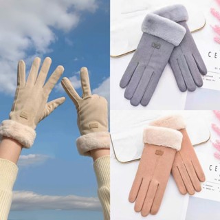  LAROSABYH Găng tay giữ ấm da lộn lót bông nhiều màu sang chảnh mẫu mới hot trend mùa đông 2025  GT011  