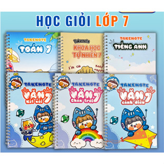   COMBO 4 CUỐN  Sổ Tay Takenote Tóm Tắt Kiến Thức Lớp 7 – Toán Văn Tiếng Anh Khoa Học Tự Nhiên. 