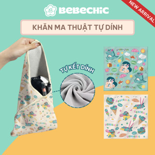  Khăn Ma Thuật Tự Dính BEBECHIC Túi Vải Xếp Gấp Gọn Túi Đựng Phụ Kiện Tiện Lợi Đa Năng 