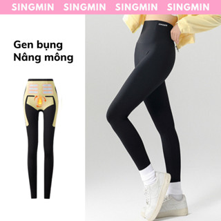 Quần legging nữ cạp cao SINGMIN gen bụng nâng mông ôm sát cơ thể
