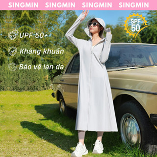  Áo chống nắng nữ toàn thân SINGMIN dáng dài chống tia UV thấm hút mồ hôi mềm mại co giãn 4 chiều 