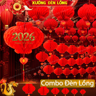 Combo 100 tặng 10, 50 tặng 5 Cái Đèn Lồng Đỏ mini treo trang trí lễ tết, giấy nhựa nilon chống nước
