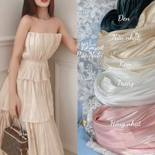    VẢI NAKI   Vải Voan TƠ MƯỢT óng ánh may đầm váy thiết kế 