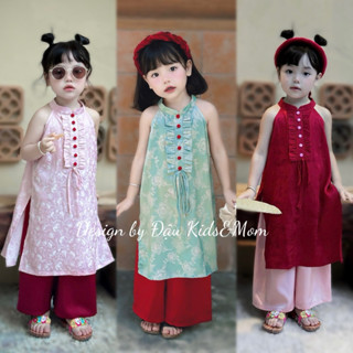 Set yếm Trung Thu - BST áo dài lụa cho mẹ và bé Đậu Kids&Mom