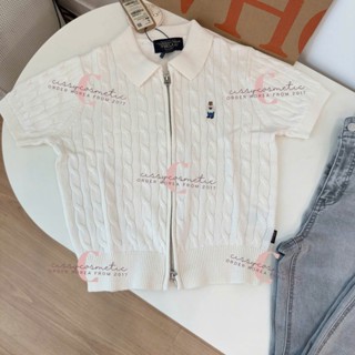   auth 100%  Whoau Áo cardigan ngắn tay có khóa Steve Cable 