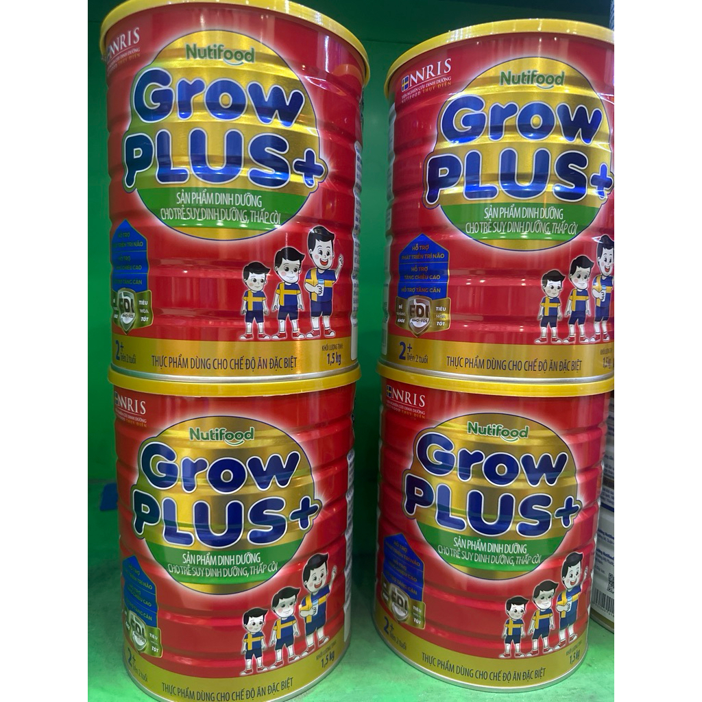 Sữa bột Grow Plus+ ĐỎ 2+ 1,5KG SUY DINH DƯỠNG (Trên 2 TUỔI) NUTIFOOD
