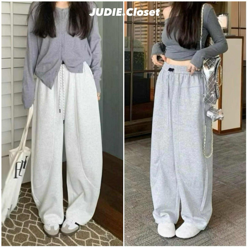 NỈ THỤNG - Quần Nỉ Dáng Thụng Cạp Chun Hàng Cao Cấp Chất Nỉ Dày Dặn JUDIE.Closet