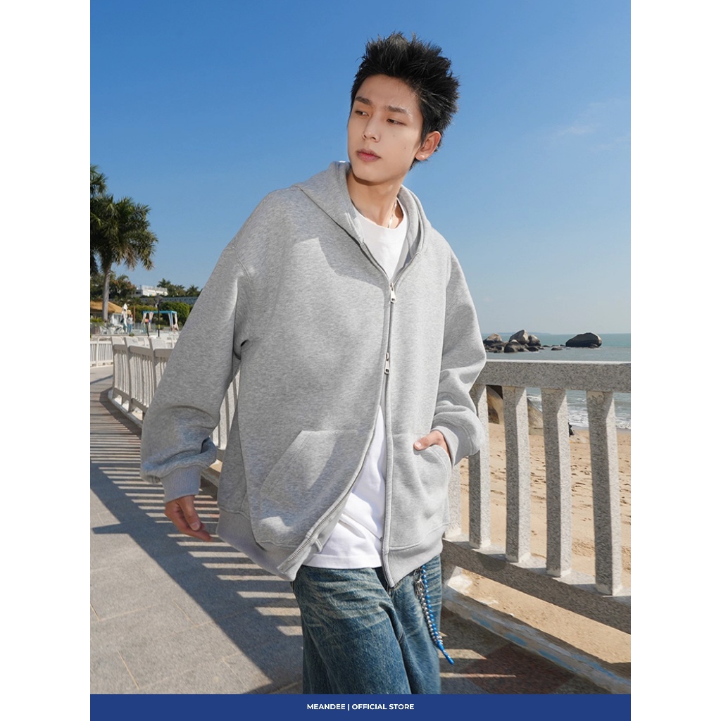Áo Hoodie Zip Trơn Nam Nữ Meandee Khoác Hoodie Nỉ Lông Nhung, 2 Da Khóa Hai Đầu Form Rộng Nón To, Có Túi Trong - KNTR2 | BigBuy360 - bigbuy360.vn