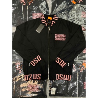 BOY PHỐ Áo Khoác DSQ2 Đen In Chữ Hồng Siêu Hot, Siêu Đẹp - Áo Khoác Gió Unisex DSQ in Chữ Hồng Cho Các Boy Phố Hot Hit