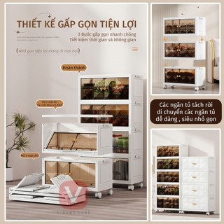 Tủ Nhựa Đa Năng V-Baby T151, T161, T171 - Tủ Gập Gọn Thông Minh, Tiết Kiệm Không Gian