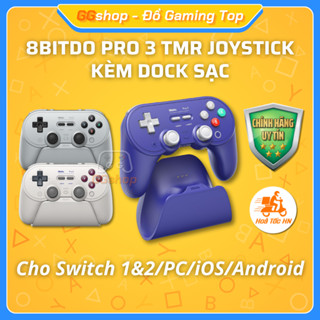  Tay Cầm 8BitDo Pro 3 Bluetooth TMR Kèm Dock Sạc Cho Nintendo Switch PC iOS Android 