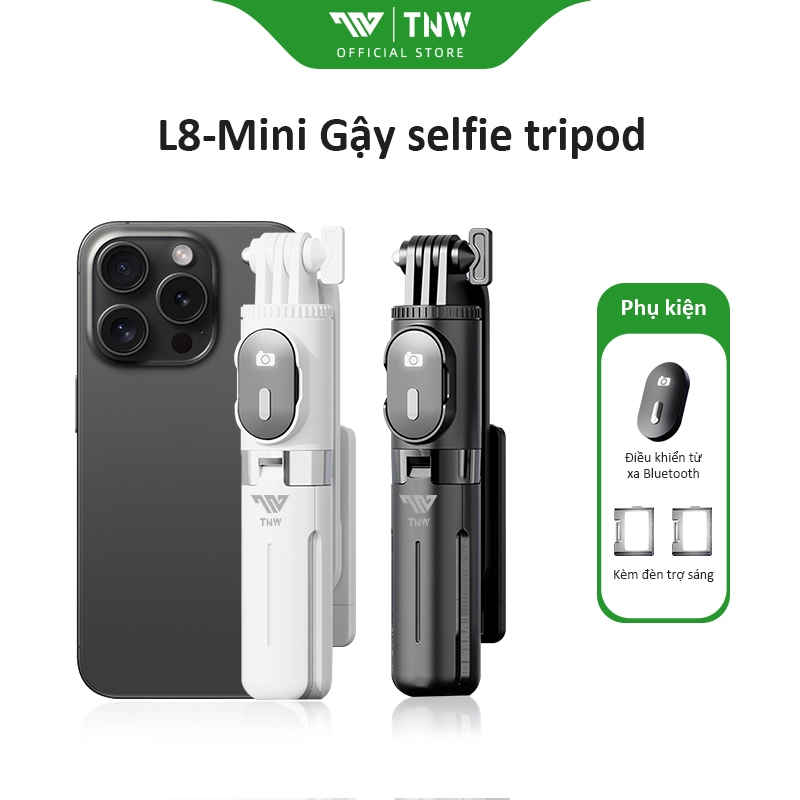  TNW L8mini Gậy chụp ảnh 3 Chân mini Gậy selfie Bluetooth cho điện thoại selfie chụp hình có đèn LED 