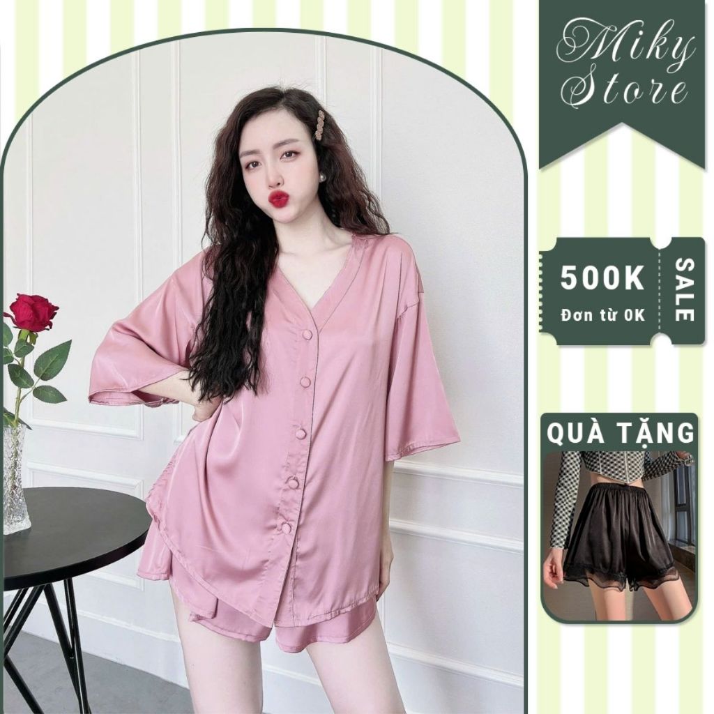 Đồ Ngủ Nữ Bigsize, Đồ Ngủ Pijama lụa Latin cao cấp mềm mại xinh xắn  dễ thương < 70KG