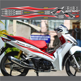  TEM DÁN XE FUTURE LED TEM CHỈ MẪU MỚI MÀU TRẮNG ĐỎ  TEM 3 LỚP  BỀN MÀU . TEM WAVE 125I LỬA FIRE 