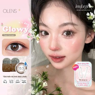   OLENS  Lens 1 ngày | Kính áp tròng GIÃN TRÒNG - GLOWY TEAR BROWN chính hãng OLENS KOREA | LENSFORGIRLSS 