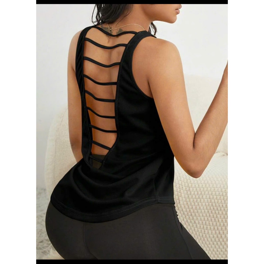 Áo tanktop nữ, áo lưới đan dây tập gym aerobic, áo tank lưới tập gym nữ, áo tanktop tháng mát