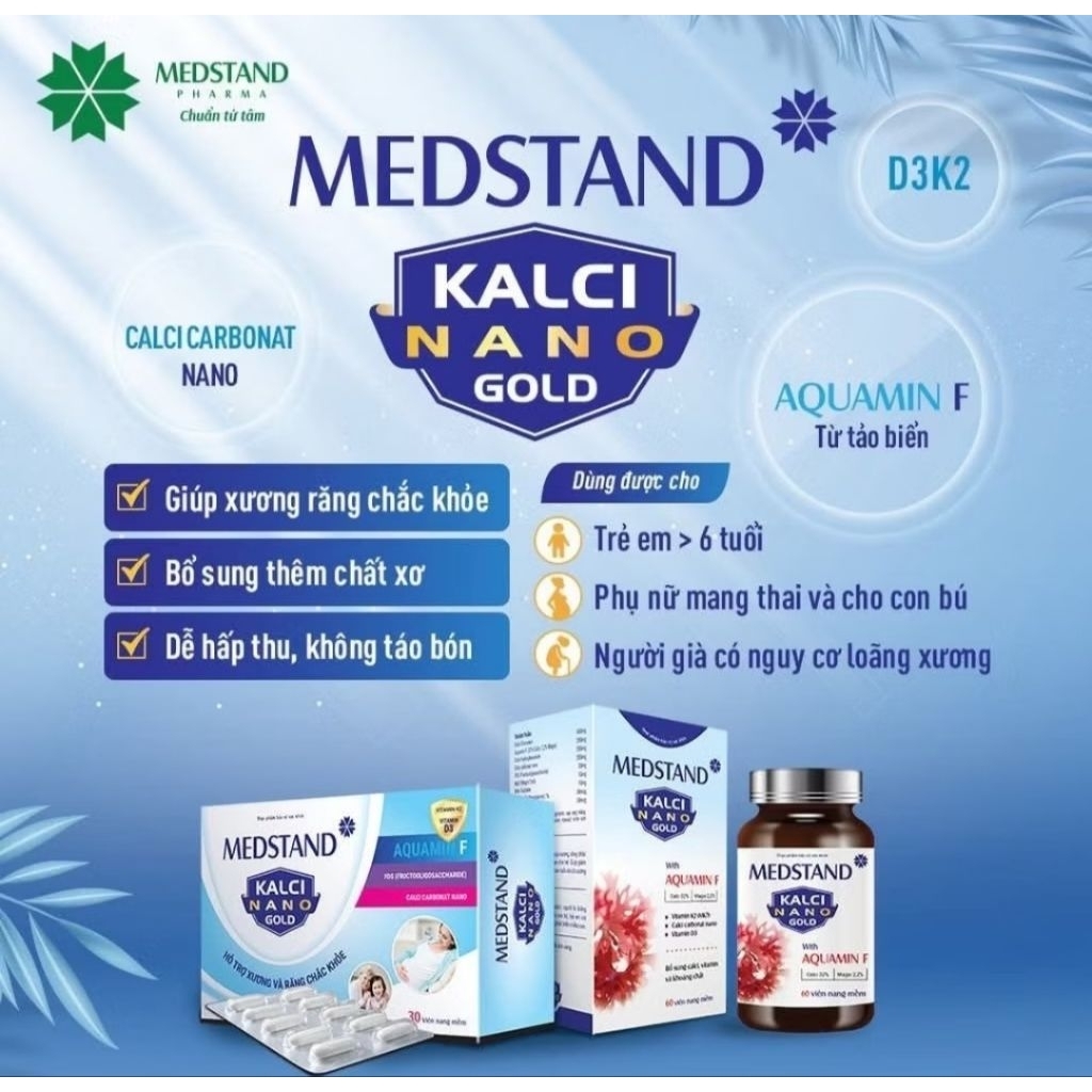 MEDSTAND KALCI NANO GOLD - Medstand Kalci Nano gold (bổ sung calci và vitamin D3)