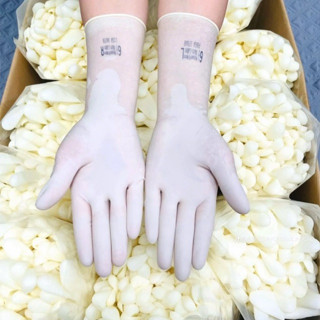    1 Túi 500gr   Găng tay cao su latex siêu trắng không bột dài 30cm -nhập khẩu malaysia,chống thấm nước 