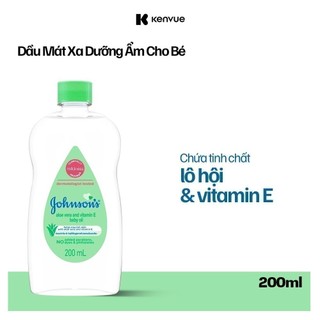  Dầu Mát Xa Cho Bé Johnson's Baby Oil Aloe Vera & Vitamin E 200ml 