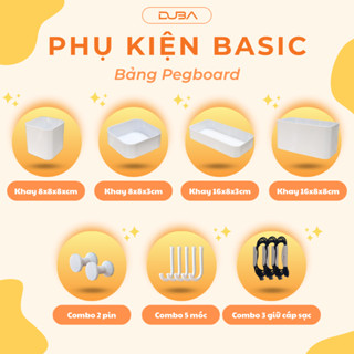 Phụ kiện Pegboard gỗ đa năng DUBA cho bảng dày 6mm - móc treo, khay đựng, giá đỡ, kệ treo đồ