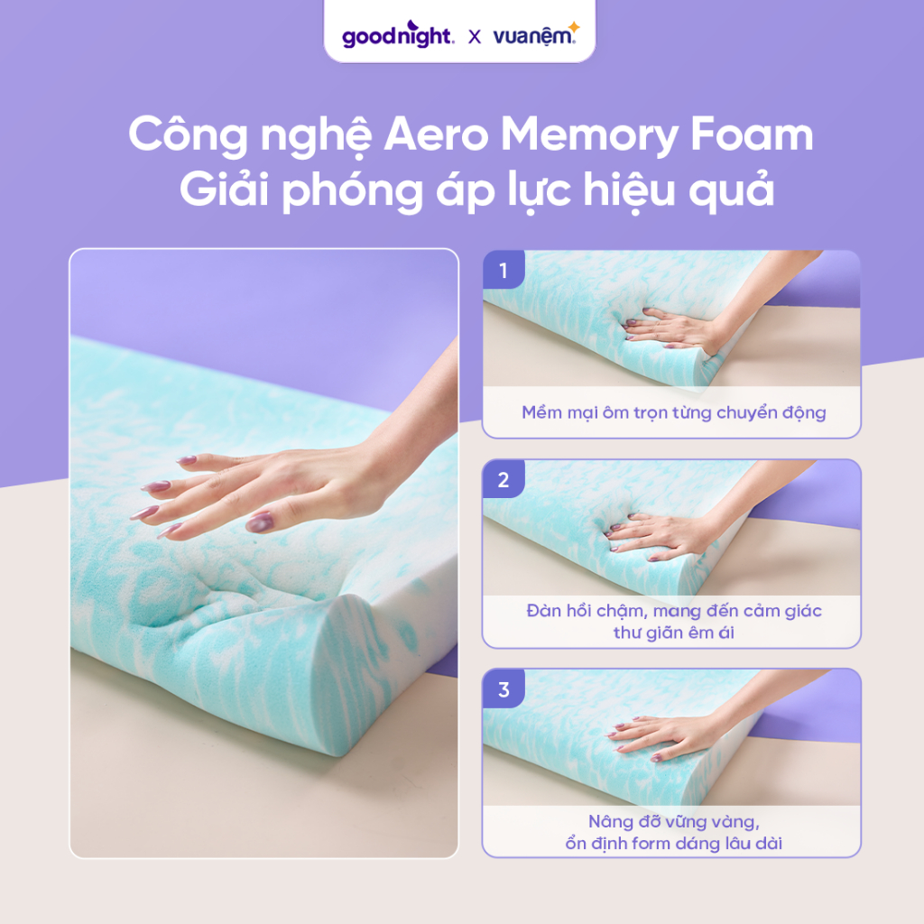 Gối Foam Goodnight Nori 2.0, gối nâng đỡ cổ vai gáy, gối công thái học, gối vũ trụ | BigBuy360 - bigbuy360.vn
