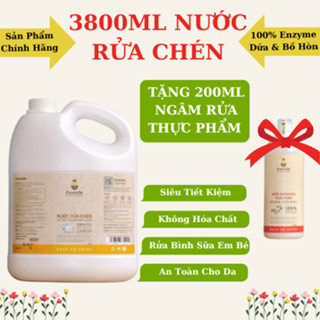  Nước Rửa Chén FUWA3E 3.8L Chứa EnZyme Sinh Học Hữu Cơ Organic An Toàn Cho Bé Bảo Vệ Da Tay 