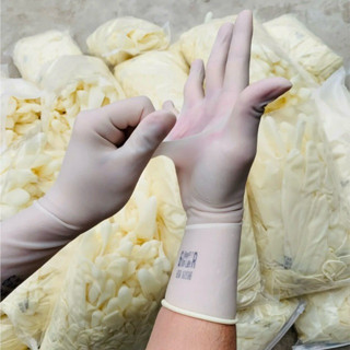    Loại Chuẩn  -1kg- Găng tay cao su trắng cổ dài 30cm không bột. siêu bền -sử dụng đa ngành nghề 