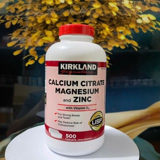 Viên uống hỗ trợ xương khớp Kirkland Signature calcium citrate magnesium and zinc 500 viên quatangme