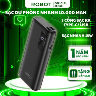   Mới  Combo Dây Cáp Sạc Và Sạc Nhanh ROBOT RT102 Có 3 Cổng Ra USB TypeC & 2 Cổng Vào Micro Type-C - Bảo Hành 1 Đổi 