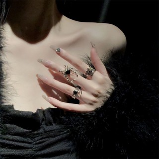 Nhẫn hình con nhện phụ kiện hóa trang Halloween cool ngầu cá tính