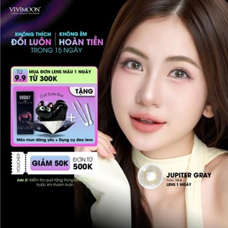 Lens cận khóa ẩm VIVIMOON 1 ngày màu xám pha ánh vàng Jupiter Gray (Giá 01 chiếc/01 bên mắt - x2 để chọn 01 đôi)