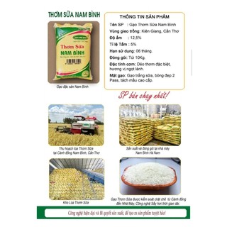 Gạo thơm sữa nam bình bao 10kg( thanh lý lô SX tháng 5)