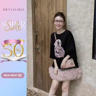 Áo dáng váy suông chân lưới THUYVANTRAN