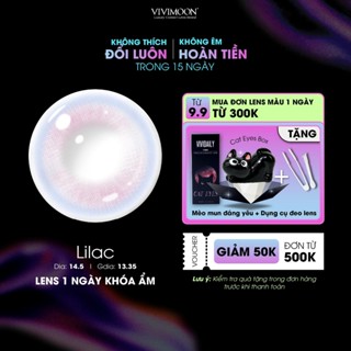 Kính áp tròng VIVIMOON lens khóa ẩm 1 ngày màu hồng tím Lilac (x2 để đặt 1 đôi)