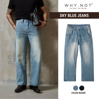 [WHY.NOT x SALIM] Quần Jeans Nam Ống Suông WHY.NOT SKY BLUE BOYFRIEND JEAN - Quần Bò Nam Nữ Ống Rộng