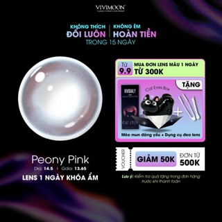 Kính áp tròng VIVIMOON lens khóa ẩm 1 ngày màu hồng phớt Peony Pink (x2 để đặt 1 đôi)