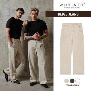 Quần Kaki Nam Ống Suông WHY NOT Màu Be Beige - BEIGE KAKI JEANS WHY.NOT - Quần Jean Nam Ống Rộng