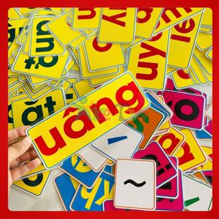 Bộ thẻ Tiếng Việt đầy đủ âm vần nhiều màu sắc - giáo cụ dạy học