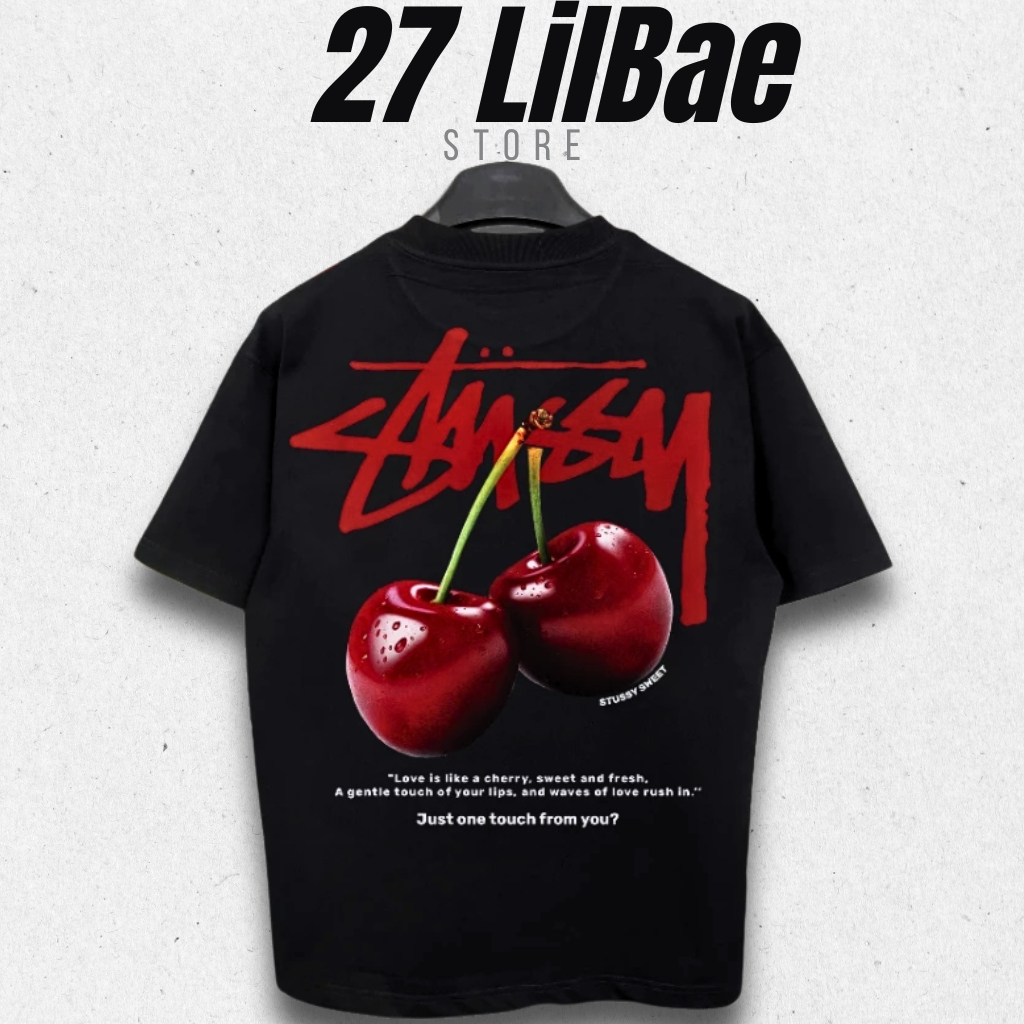 T-Shirt Áo Thun Stussy Sweet Cherry Edition Unisex form rộng cotton - 27 Lilbae