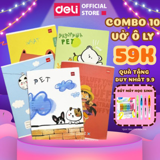 Combo 10 Vở Ô Ly Deli Tập Vở 4 5 Ô Ly Vở Học Sinh 48 80 Trang Nhiều Mẫu Mã Phù Hợp Học Sinh Tiểu Học