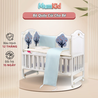 Bộ quây cũi trẻ em MumKid cotton cao cấp loại 1 có thể tháo giặt được giúp bảo vệ bé