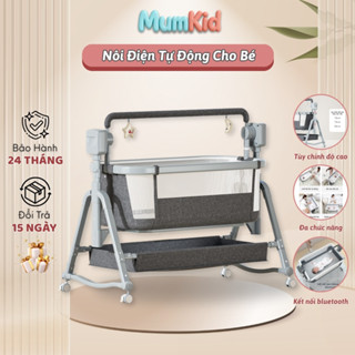  Nôi điện cho bé Mumkid cao cấp tùy chỉnh độ cao chống trào ngược ghép giường kết nối bluetooth 