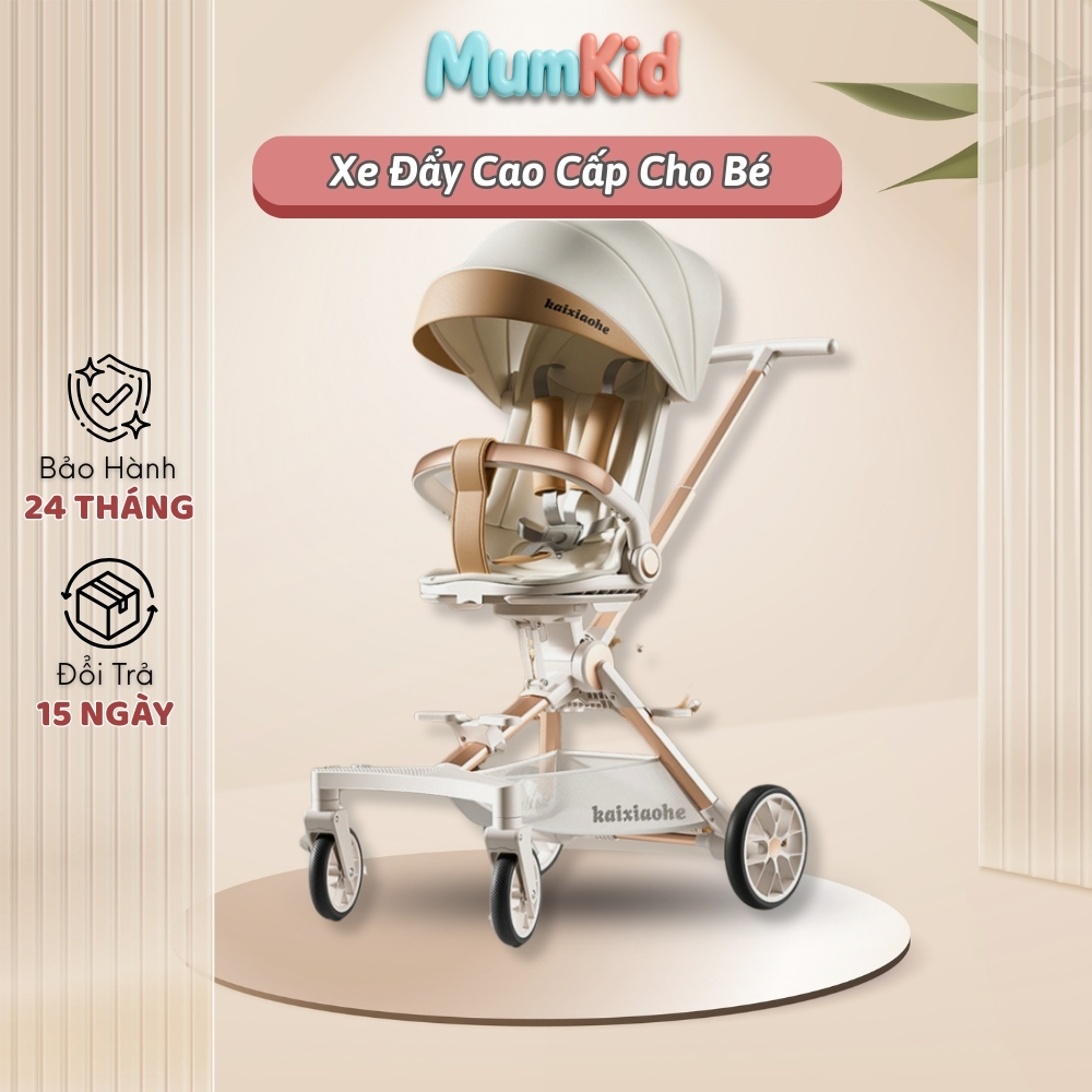 Xe đẩy cao cấp MumKid 2 chiều gấp gọn đa năng, thiết kế rộng rãi thoáng mát cho bé